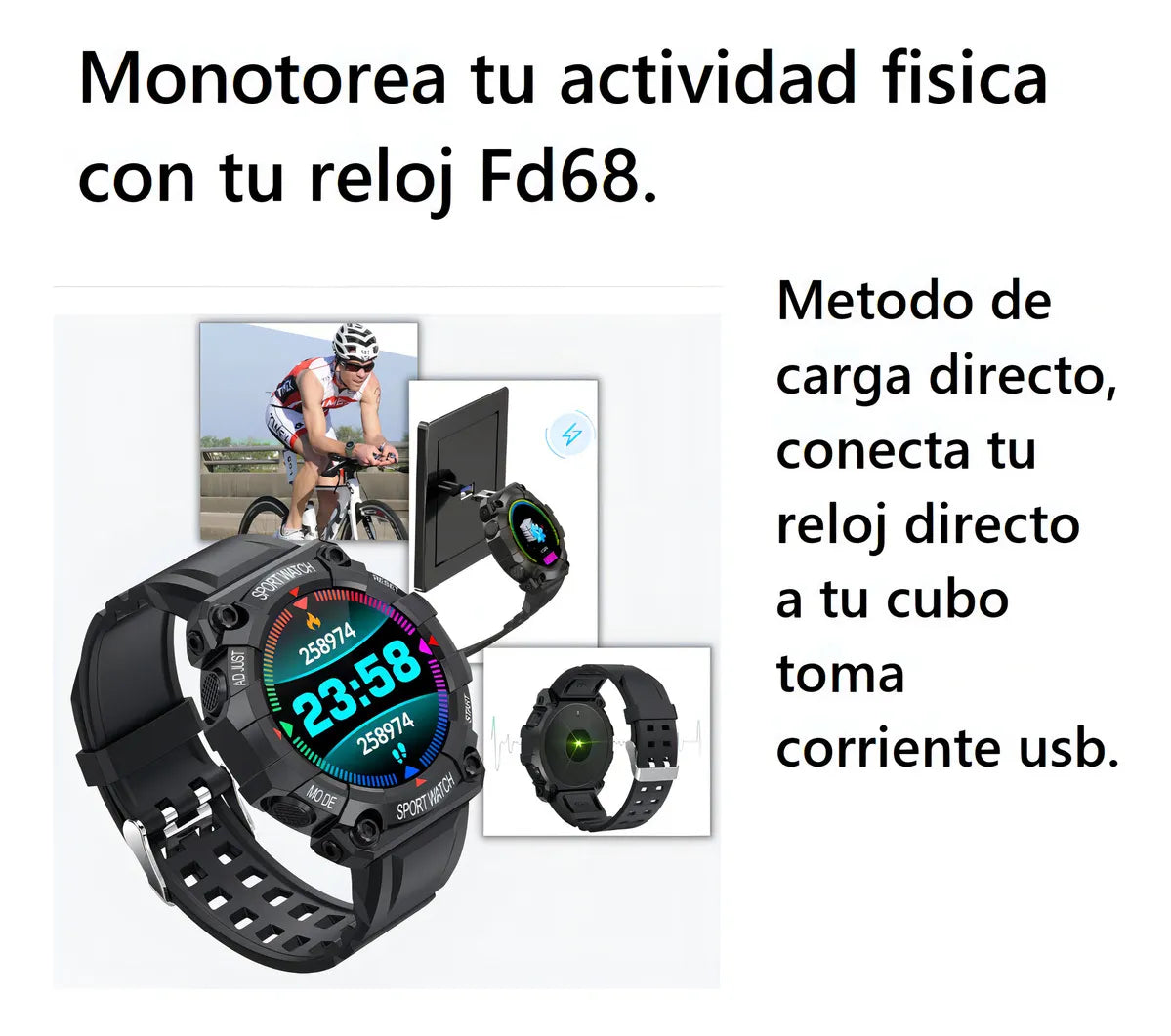 Diadema P47 + Reloj FD68⌚🎧